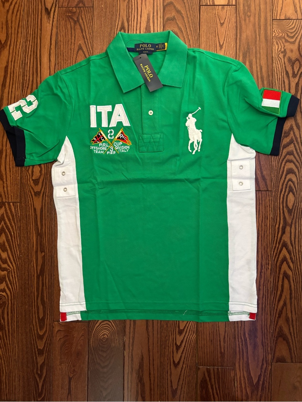 Polo by Ralph Lauren Green & White Italy Polo Shirt